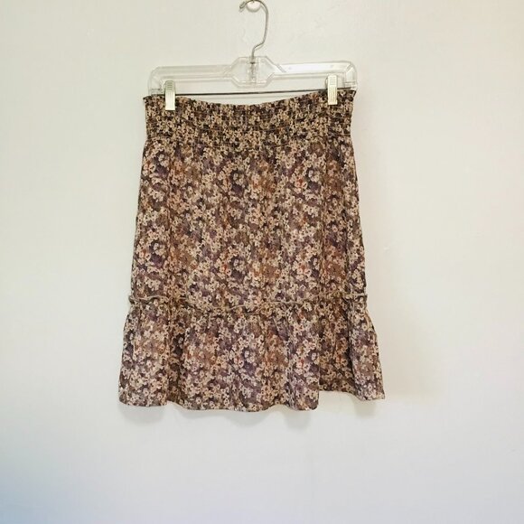 Esqualo Floral Print Mini Skirt with Ruffled Hem Size 8 - Picture 5 of 7